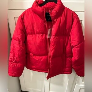 Brand new red puffer jacket. Forever 21